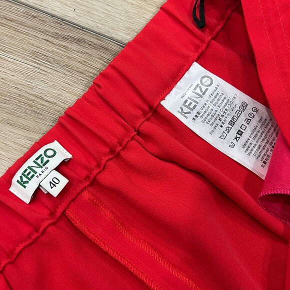 KENZO Red Pleated Trouser Pants sz 40 Medium - Picture 4 of 6